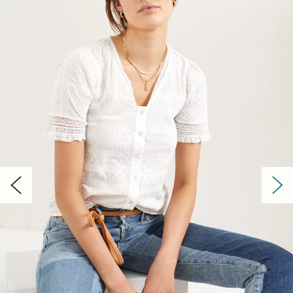 NEW Anthropologie Forever That Girl lace cotton top